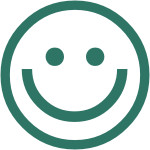 Grønt smilende ansigt ikon